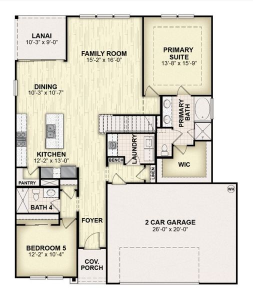 2D floor plan layout for the Paradise by Rockwell Homes in Grassmere, Zellwood, FL (Image 4). 2D floor plan layout for the Paradise by Rockwell Homes in Grassmere, Zellwood, FL (Image 4).