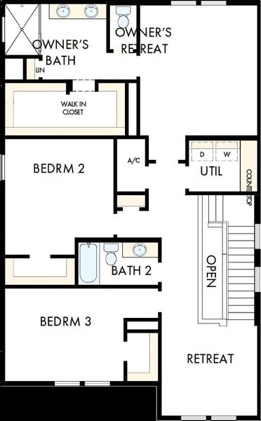 2D floor plan layout of this home in Persimmon Place – Garden Series, Wesley Chapel, FL (Image 3). 2D floor plan layout of this home in Persimmon Place – Garden Series, Wesley Chapel, FL (Image 3).