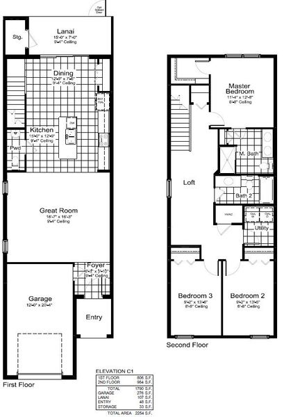 2D floor plan layout for the Morgan by Neal Communities in SkySail, Naples, FL (Image 4).