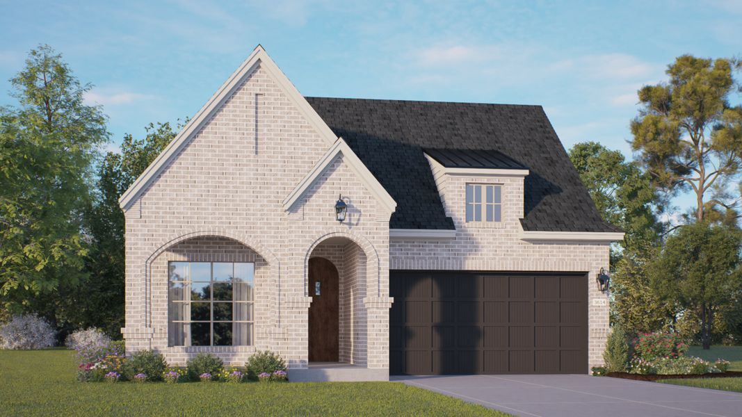 Front exterior of a new home in Brookewater, Rosenberg, TX, highlighting curb appeal (Image 22).