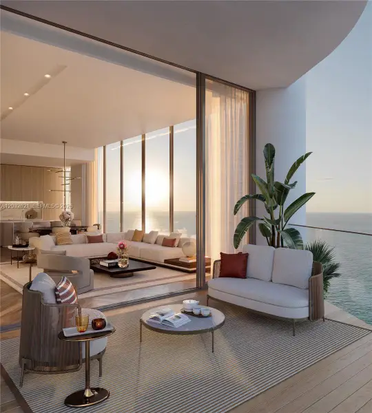 Furnished interior view inside a new home in , Sunny Isles Beach (Image 3). Furnished interior view inside a new home in , Sunny Isles Beach (Image 3).
