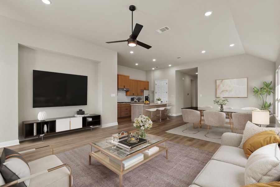 Open Concept Family Room - Virtually Staged