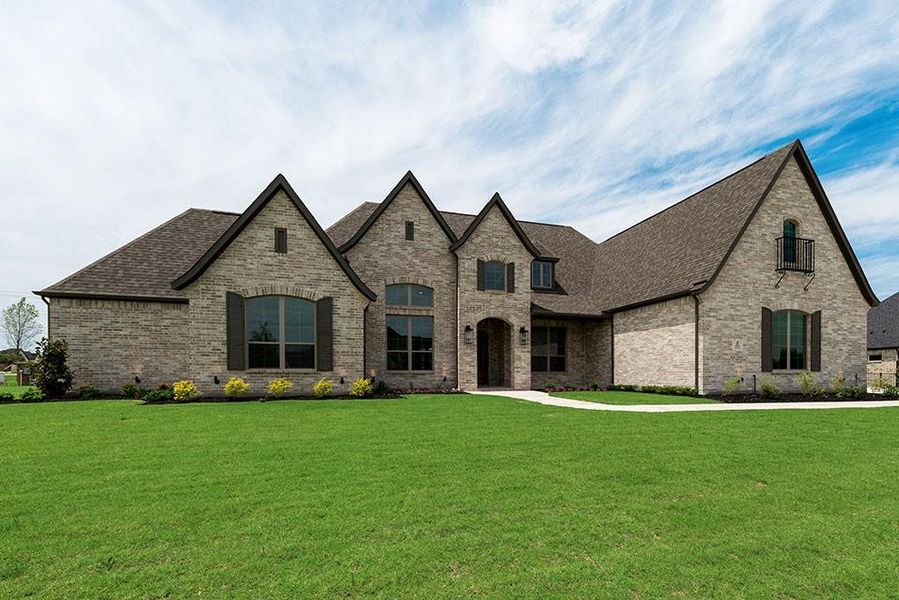Front exterior of a new home in King's Crossing - Phase 3, Parker, TX, highlighting curb appeal (Image 25).