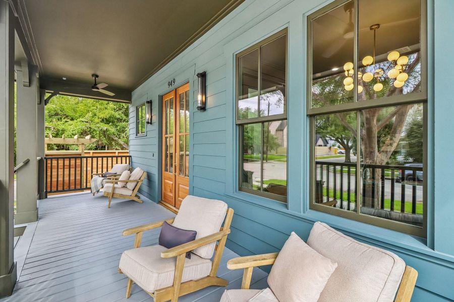 Exterior details and patio area of a home in , Houston (Image 25).