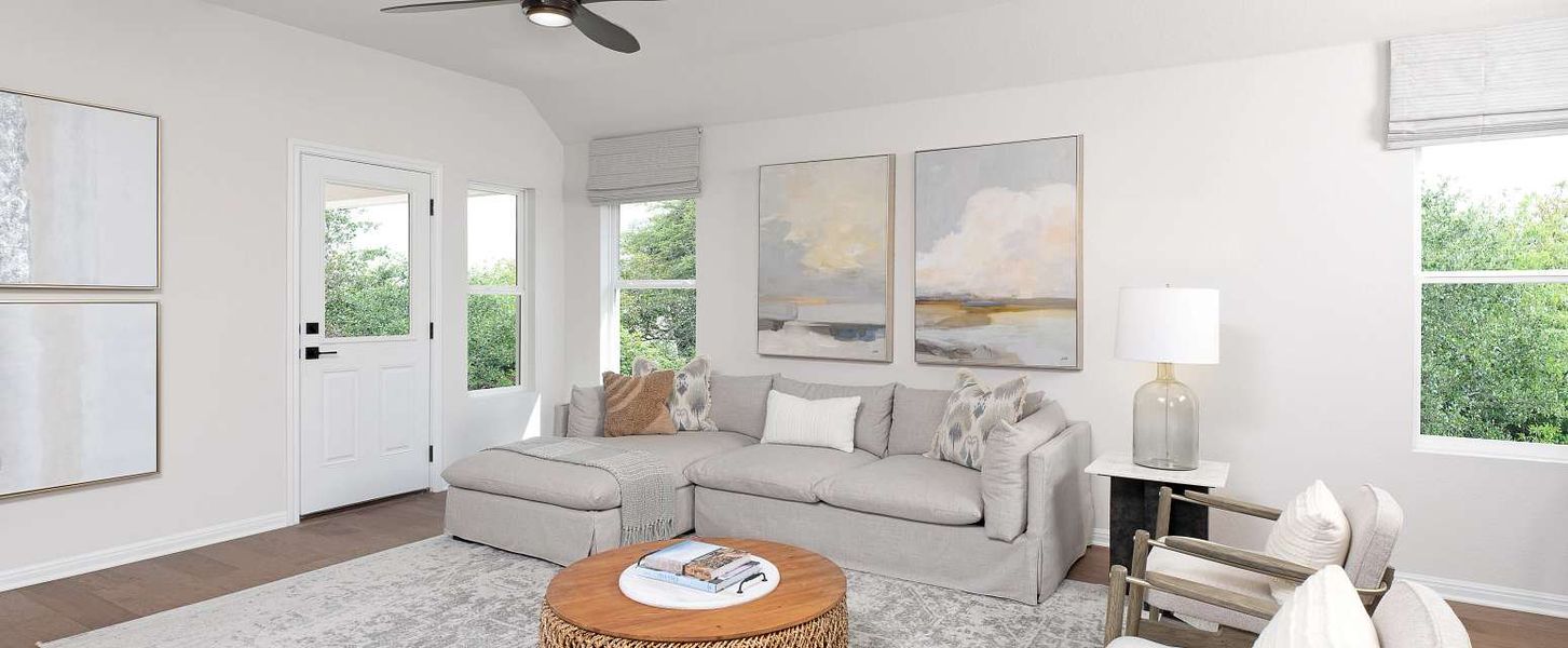 Representative furnished interior of a home built from the Medina II by Ashton Woods in The Colony 50s, Bastrop (Image 6).