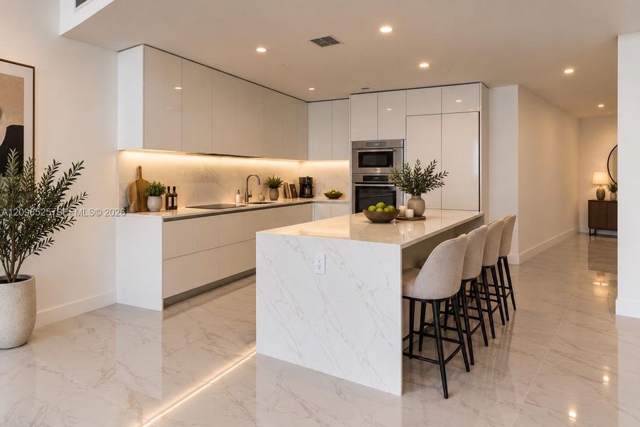 Furnished interior view inside a new home in Aria Reserve, Miami (Image 16).
