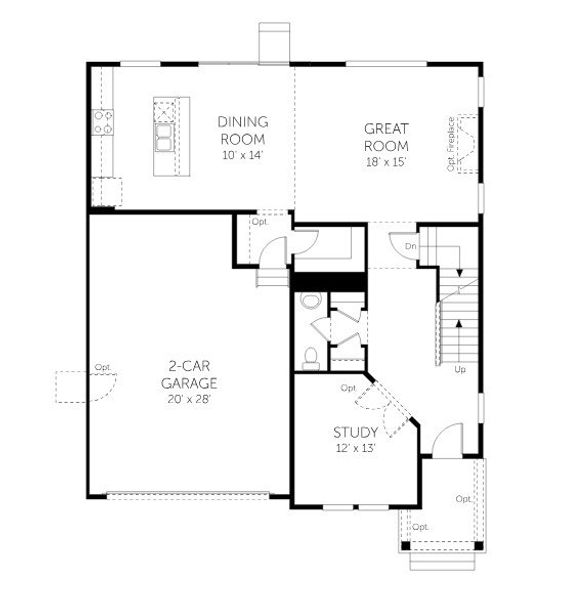 2D floor plan layout for the Willow - Homesites by Dream Finders Homes in Trevenna, Windsor, CO (Image 5). 2D floor plan layout for the Willow - Homesites by Dream Finders Homes in Trevenna, Windsor, CO (Image 5).