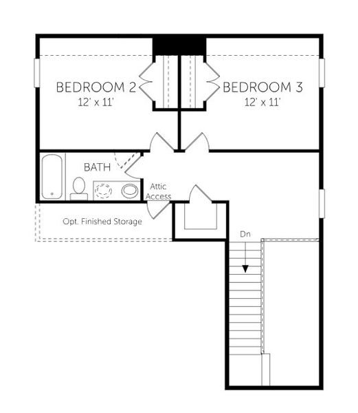 2D floor plan layout for the Hadley - Single Family Homes by Dream Finders Homes in Abbey Walk, Moncks Corner, SC (Image 5). 2D floor plan layout for the Hadley - Single Family Homes by Dream Finders Homes in Abbey Walk, Moncks Corner, SC (Image 5).