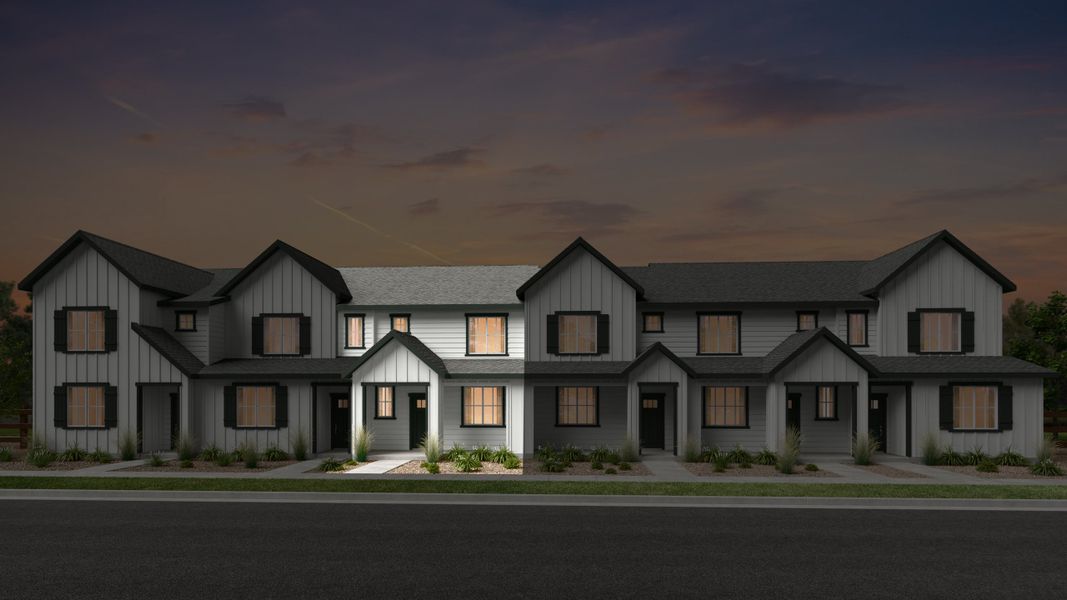 Representative exterior photo of a completed home built from the Discovery by Taylor Morrison in Parterre Townhomes - The Westerly Collection, Thornton, CO (Image 2).
