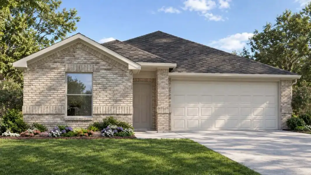 Representative exterior photo of a completed home built from the Caden by D.R. Horton in Madeley Creek Preserve, Conroe, TX (Image 1). Representative exterior photo of a completed home built from the Caden by D.R. Horton in Madeley Creek Preserve, Conroe, TX (Image 1).