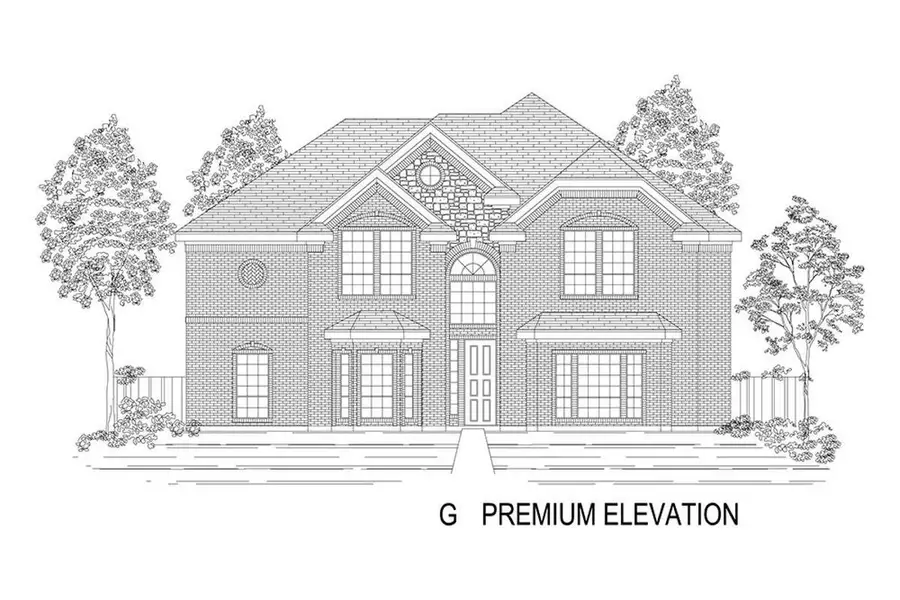 Representative rendering of the exterior for the Brentwood 3R (w/Media) by First Texas Homes (Image 11).