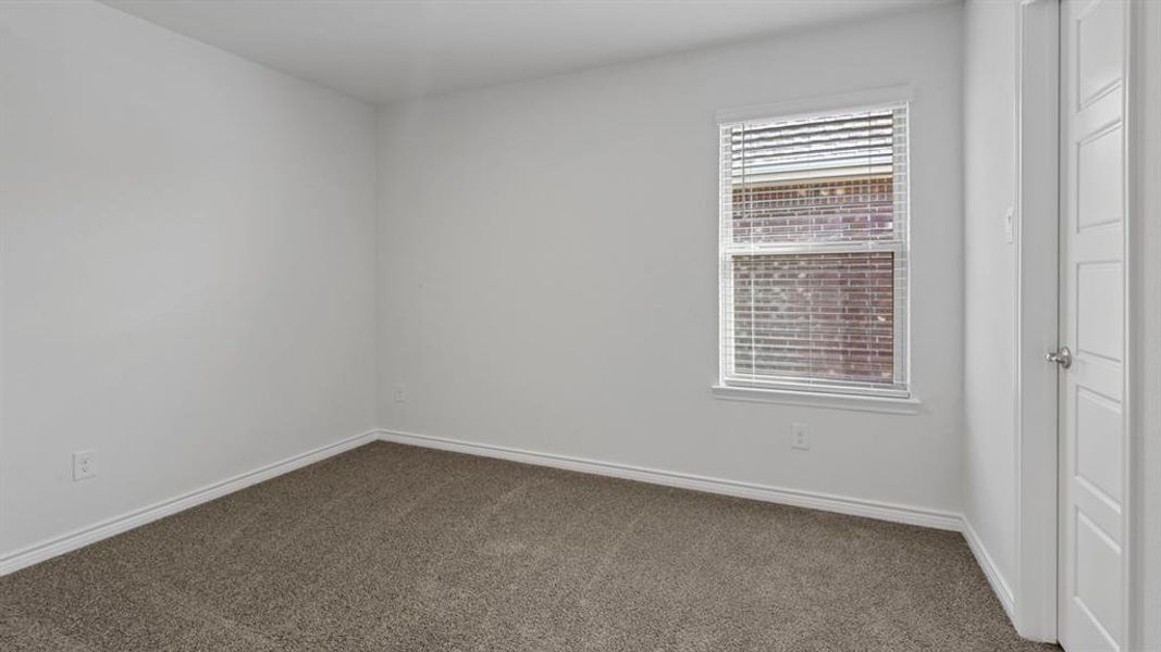 Carpeted empty room with baseboards