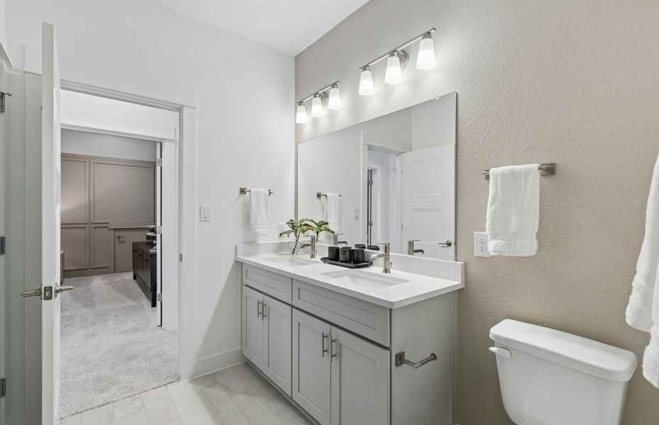 Representative furnished interior of a home built from the Iredell by Pulte Homes in Katy Court, Katy (Image 8).
