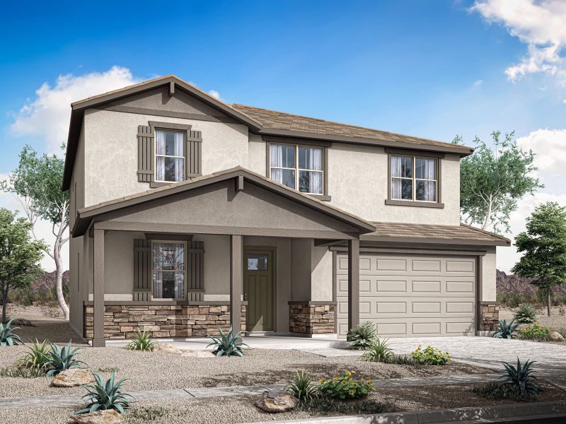 Representative exterior photo of a completed home built from the Pacific by Mattamy Homes in Landmarke, Queen Creek, AZ (Image 2).