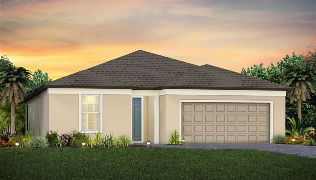 Exterior Design. Artistic rendering for this new construction home. Pictures are for illustrative purposes only. Elevations, colors and options may vary.