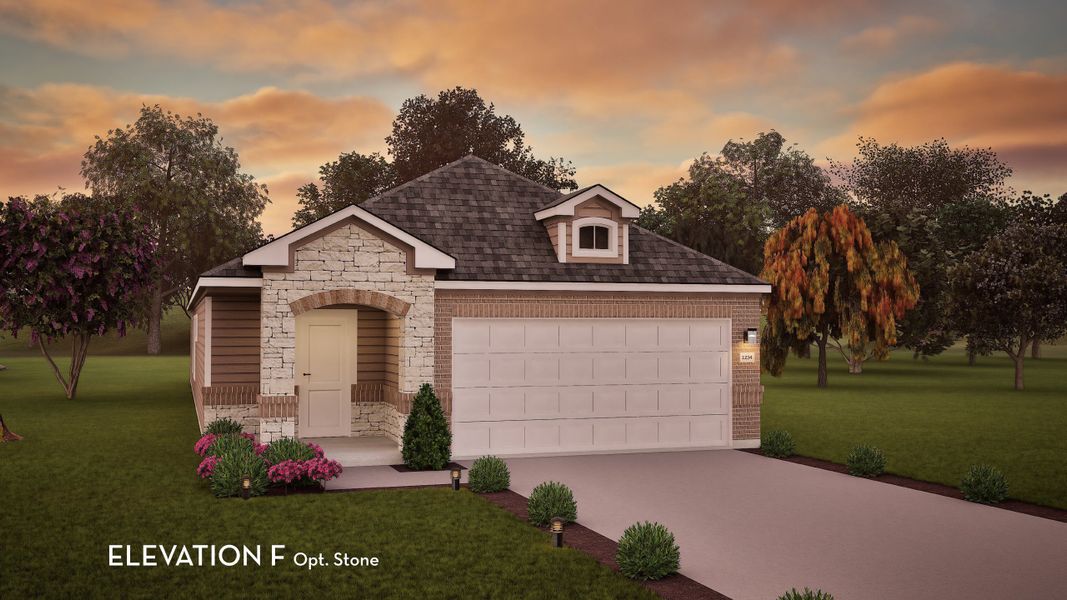 Representative exterior photo of a completed home built from the Maple by CastleRock Communities in Garden Grove, San Antonio, TX (Image 16).