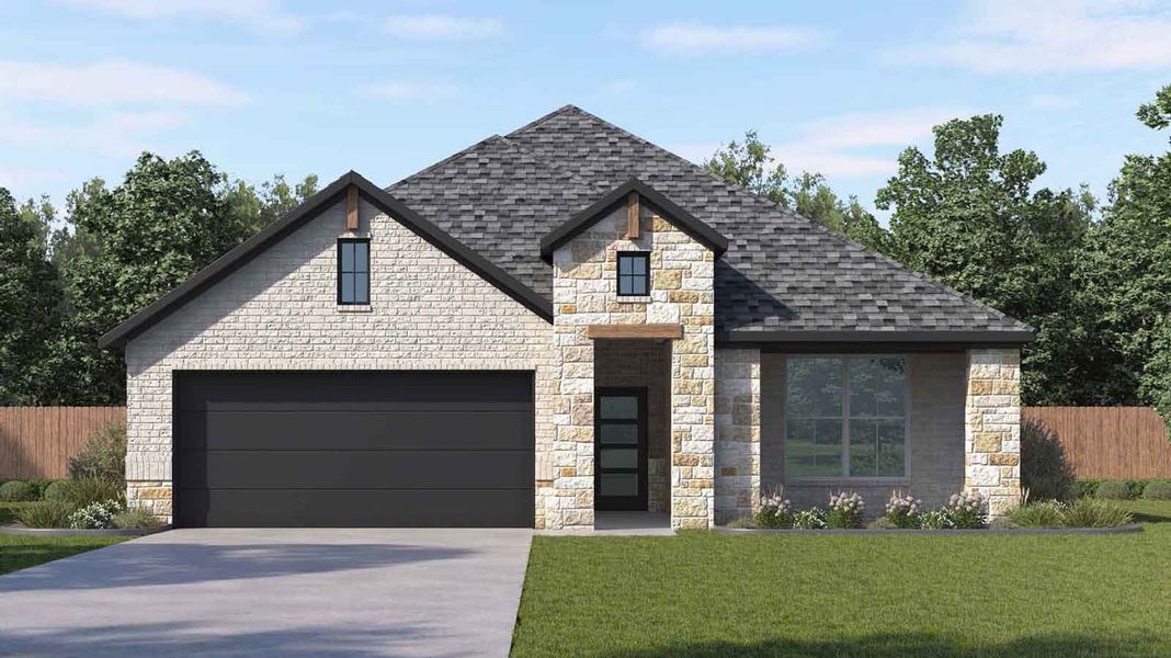 Representative exterior photo of a completed home built from the Lorenzo by D.R. Horton in Davis Harbor, League City, TX (Image 20).