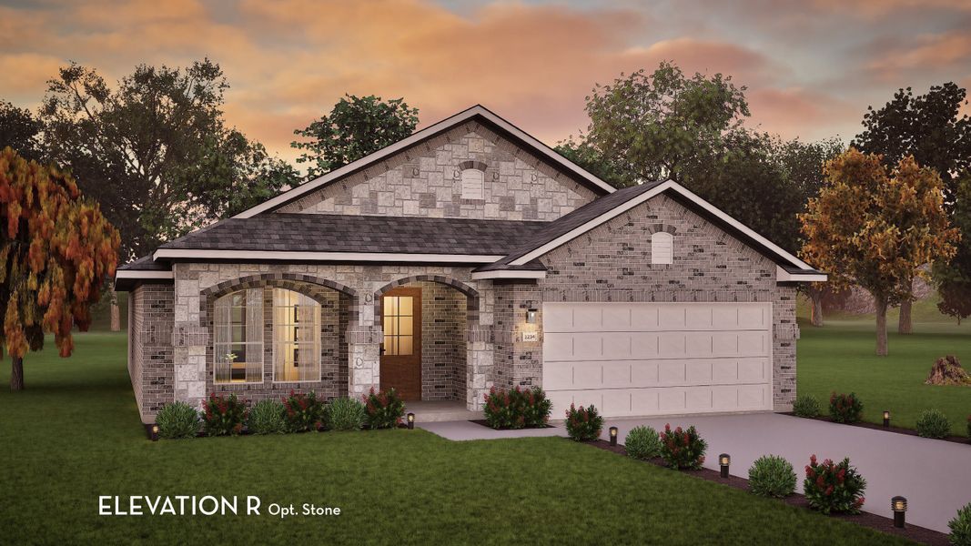 Representative exterior photo of a completed home built from the Aspen by CastleRock Communities in Arboretum Estates, Terrell, TX (Image 12).