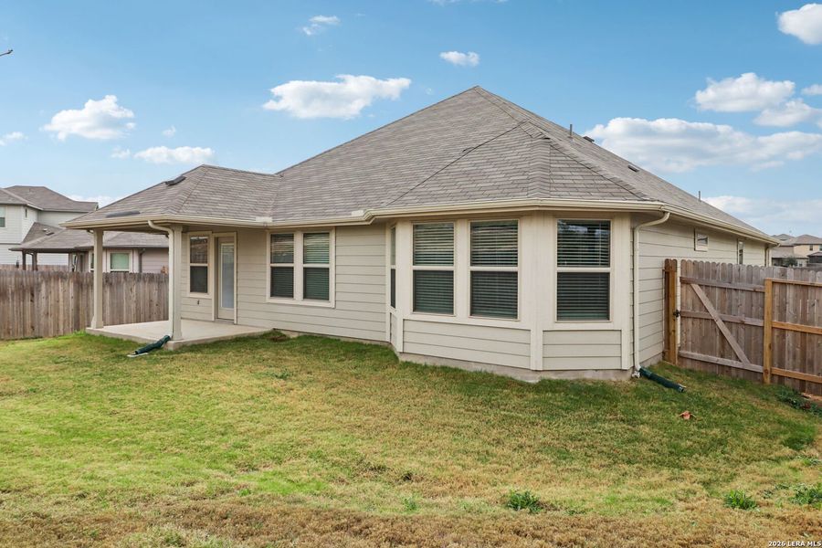 Exterior details and patio area of a home in Legendary Trails - Classic Series, Cibolo (Image 29).