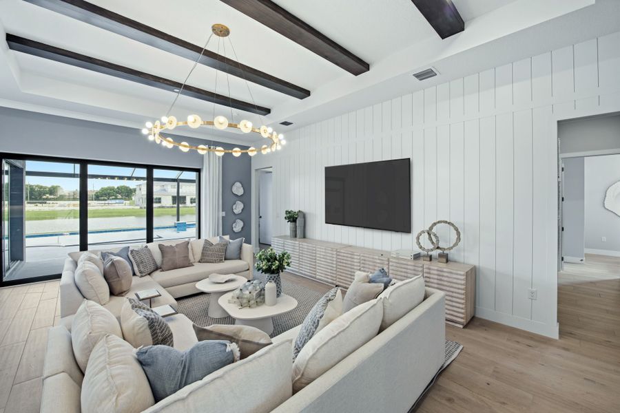 Furnished interior view inside a new home in Marigold, Davie (Image 9). Furnished interior view inside a new home in Marigold, Davie (Image 9).