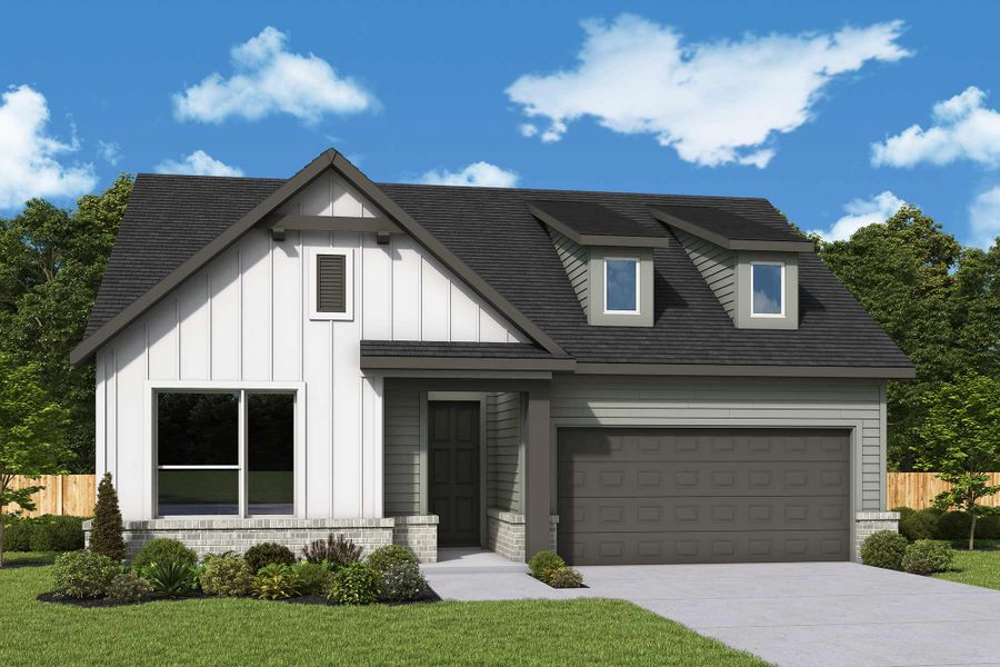Representative exterior photo of a completed home built from the The Daisy by David Weekley Homes in The George - Enclave Collection, Richmond, TX (Image 2). Representative exterior photo of a completed home built from the The Daisy by David Weekley Homes in The George - Enclave Collection, Richmond, TX (Image 2).