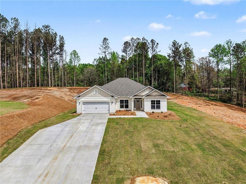 Front exterior of a new home in Eagle Heights, Maysville, GA, highlighting curb appeal (Image 19). Front exterior of a new home in Eagle Heights, Maysville, GA, highlighting curb appeal (Image 19).
