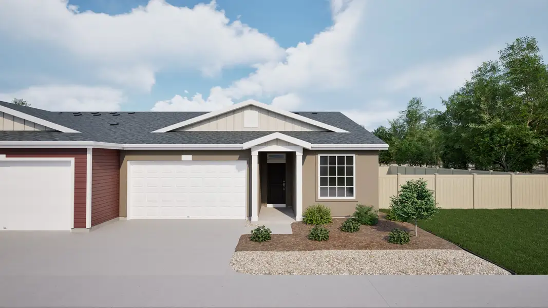 Front exterior of a new home in The Reserve at Green Valley Ranch Aurora, Aurora, CO, highlighting curb appeal (Image 1). Front exterior of a new home in The Reserve at Green Valley Ranch Aurora, Aurora, CO, highlighting curb appeal (Image 1).