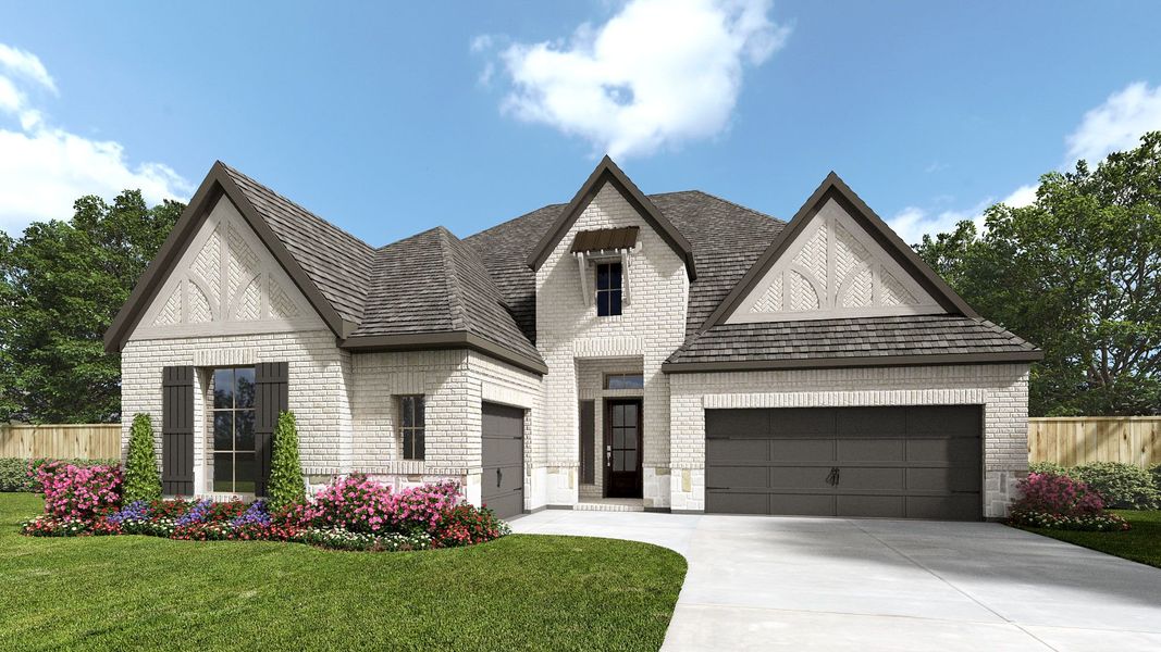 Representative exterior photo of a completed home built from the 534A by Britton Homes in Fields 60', Frisco, TX (Image 2). Representative exterior photo of a completed home built from the 534A by Britton Homes in Fields 60', Frisco, TX (Image 2).