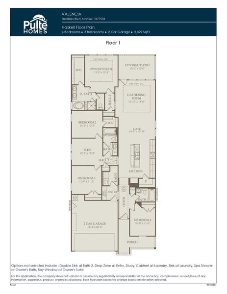 2D floor plan layout of this home in Valencia, Manvel, TX (Image 3).