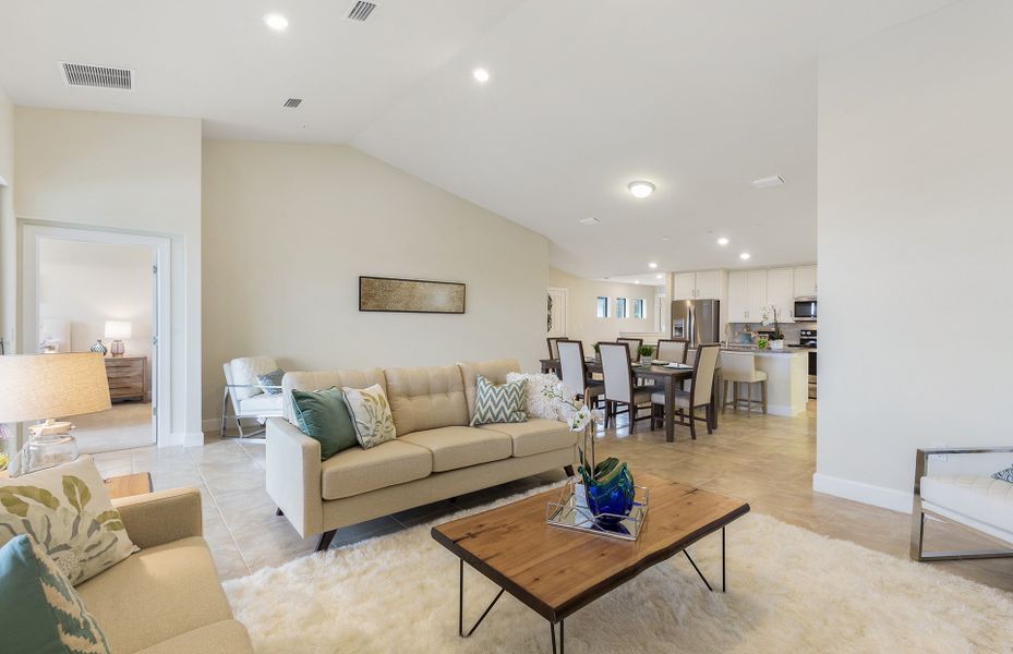 Spacious gathering room with plenty of natural light