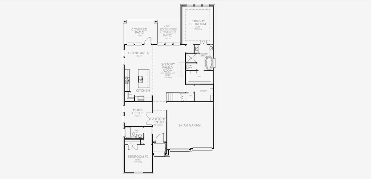 2D floor plan layout for the 2561H by Perry Homes in Briggs Ranch 50', San Antonio, TX (Image 5). 2D floor plan layout for the 2561H by Perry Homes in Briggs Ranch 50', San Antonio, TX (Image 5).