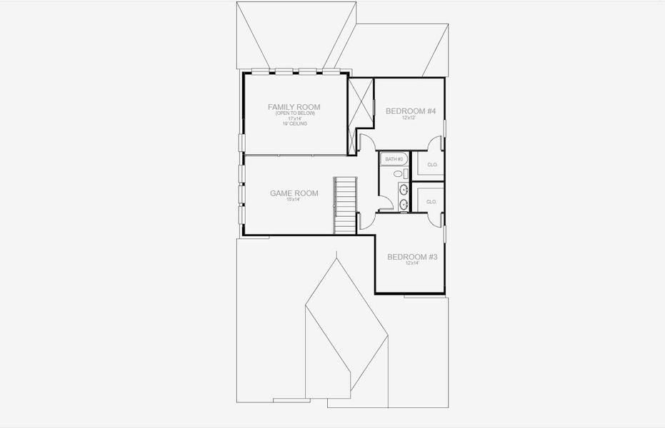 2D floor plan layout for the 2426W by Perry Homes in Meraki 45', Forney, TX (Image 4).