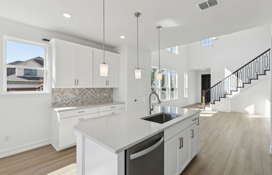 Furnished interior view inside a new home in Spiritas Ranch, Little Elm (Image 6). Furnished interior view inside a new home in Spiritas Ranch, Little Elm (Image 6).