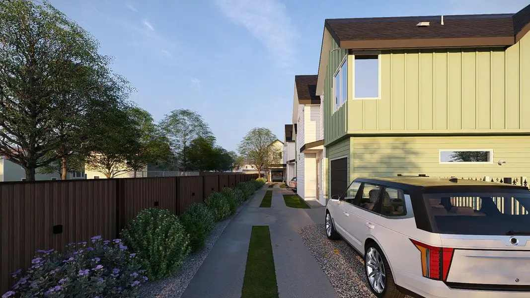View of home's exterior featuring board and batten siding and roof with shingles