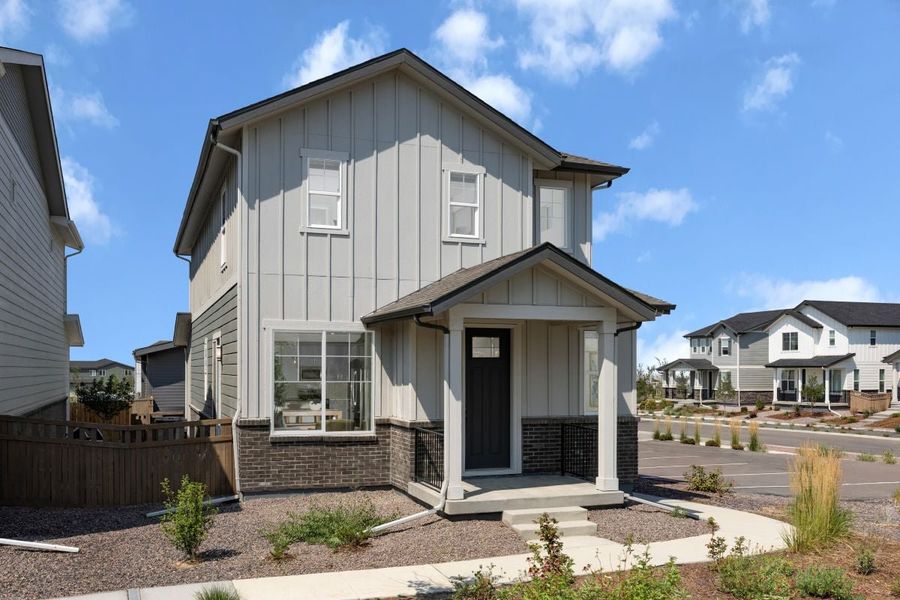 Representative exterior photo of a completed home built from the 1762 Modeled by KB Home in Windler Wildflower, Aurora, CO (Image 21).