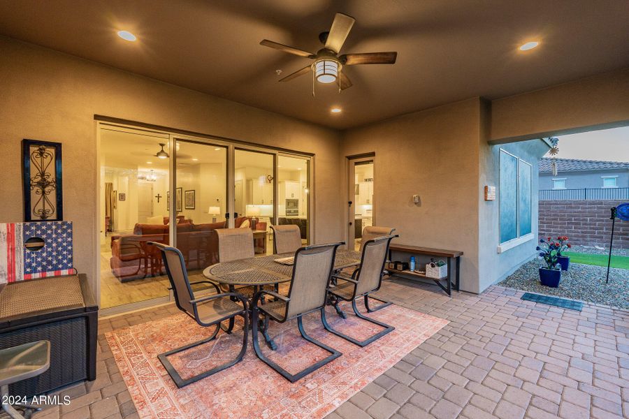 Outdoor dining on covered porch