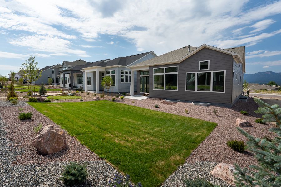 Exterior details and patio area of a home in Cloverleaf – Mountainview Collection, Monument (Image 3).