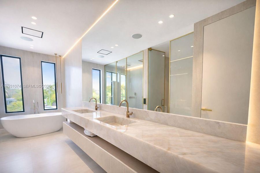 Furnished interior view inside a new home in , Miami Beach (Image 18).