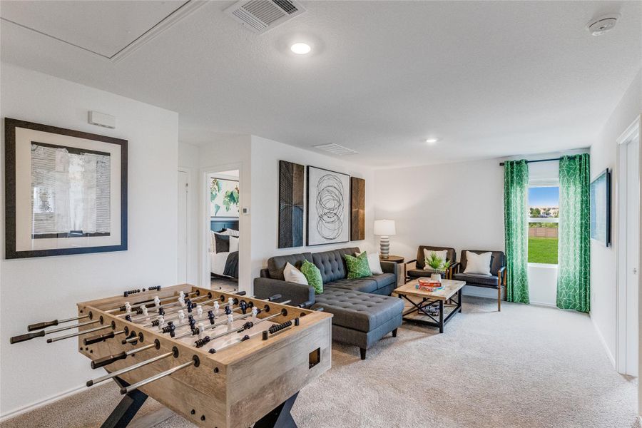 Playroom featuring carpet floors and recessed lighting Playroom featuring carpet floors and recessed lighting