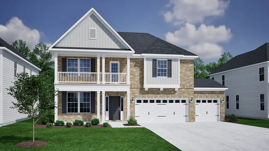 Representative exterior photo of a completed home built from the Keowee - Vanguard Collection by Mungo Homes in Scotts Hill Village, Wilmington, NC (Image 31).