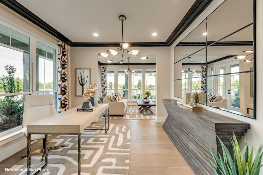 Furnished interior view inside a new home in Park Place, Prosper (Image 4). Furnished interior view inside a new home in Park Place, Prosper (Image 4).