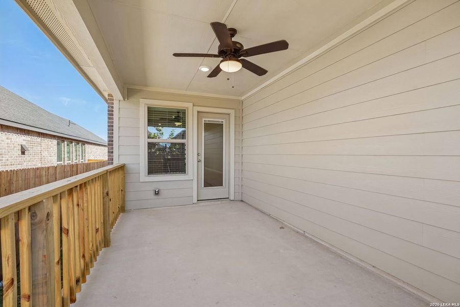 Exterior details and patio area of a home in Arcadia Ridge - Premier Series, San Antonio (Image 26). Exterior details and patio area of a home in Arcadia Ridge - Premier Series, San Antonio (Image 26).