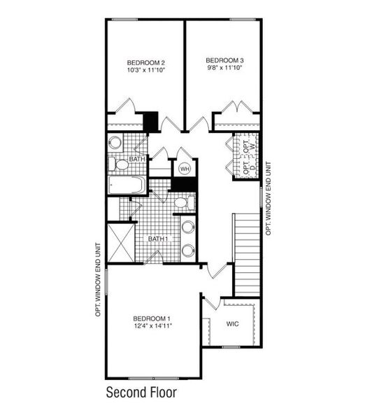 2D floor plan layout of this home in Providence Walk, Hendersonville, NC (Image 3).