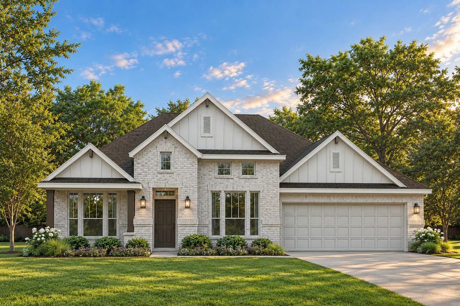 Representative exterior photo of a completed home built from the Agave Single Story by Kindred Homes in Dominion Park, Waxahachie, TX (Image 18).
