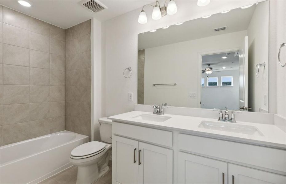 Upgraded secondary bathroom*real home pictured