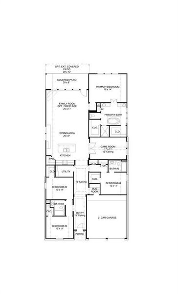 2D floor plan layout of this home in Devonshire - Reserve 50', Forney, TX (Image 2). 2D floor plan layout of this home in Devonshire - Reserve 50', Forney, TX (Image 2).