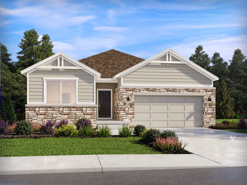 Front exterior of a home in the Meridian Ranch community, located in Peyton, CO (Image 10).