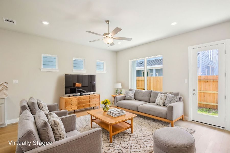 Furnished interior view inside a new home in Kemah Crossing - Luxe Series, Kemah (Image 10). Furnished interior view inside a new home in Kemah Crossing - Luxe Series, Kemah (Image 10).