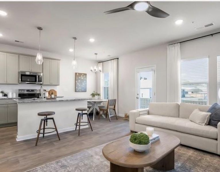 Furnished interior view inside a new home in The Enclave Townhomes, Hampton (Image 4).