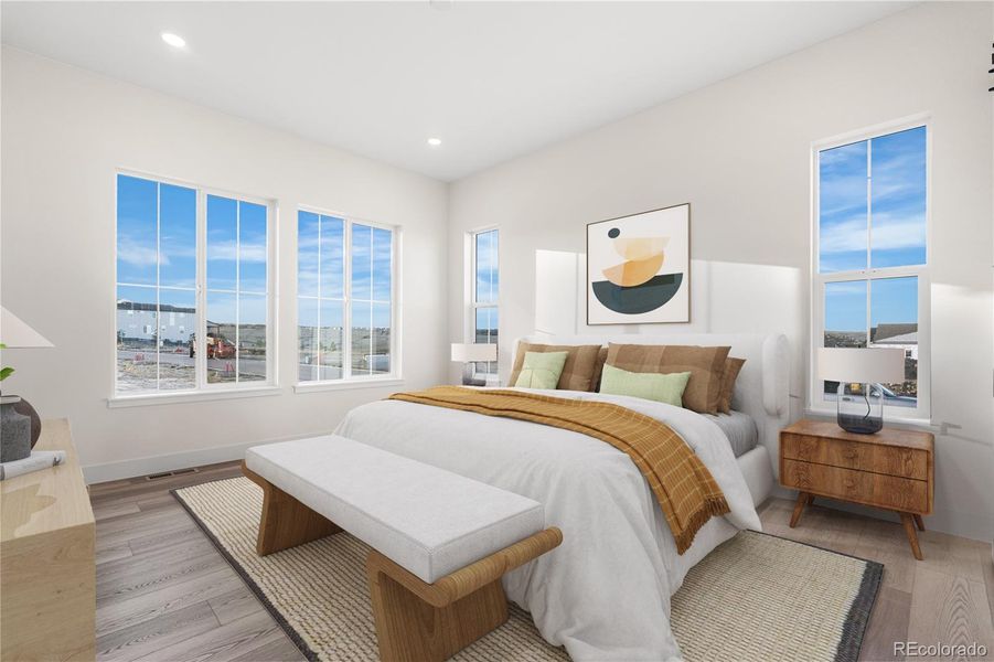 Furnished interior view inside a new home in Reserve at The Canyons, Castle Pines (Image 26). Furnished interior view inside a new home in Reserve at The Canyons, Castle Pines (Image 26).